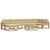 vidaXL Set di divani da esterno 8 pz Bianco e Beige