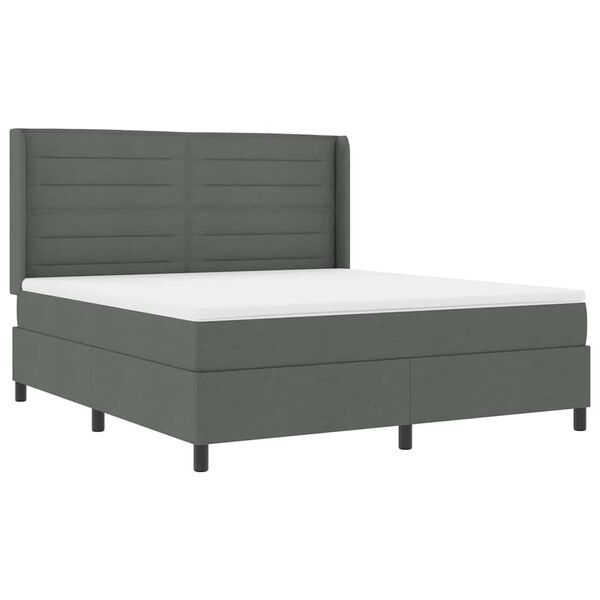 vidaXL Letto a Sorgente LED Grigio scuro 180 x 200 cm Tessuto