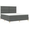 vidaXL Letto a molle con materasso Grigio scuro 180 x 200 cm Tessuto
