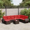 vidaXL Set Divani da Giardino 8 pz con Cuscini Marrone in Polyrattan