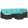 vidaXL Set di divani con cuscino con archiviazione Nero polyrattan