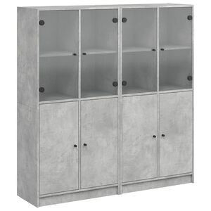vidaXL Libreria Ante Grigio Cemento 136x37x142 cm in Legno Multistrato