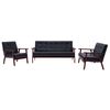 vidaXL Set di Divani 3 pz Nero in Similpelle