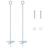 vidaXL Ancora per Terra 2 pz &Oslash;10 x 50 cm Metallo Galvanizzato Argento