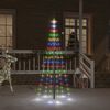 vidaXL Albero di Natale Pennone Colorato 108 LED 180 cm