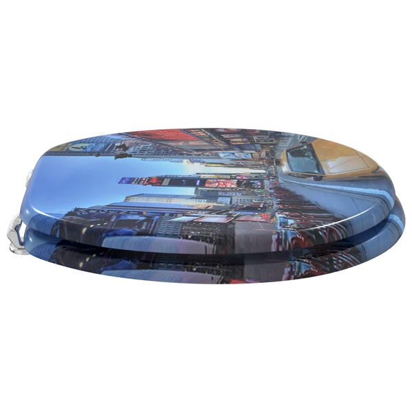 vidaXL Sedile del WC 2 pcs Grigio 44 x 38 cm Pannello MDF