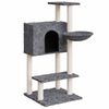 vidaXL Albero per Gatti con Tiragraffi in Sisal Grigio Scuro 108,5 cm