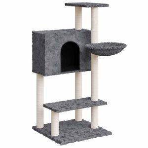 vidaXL Albero per Gatti con Tiragraffi in Sisal Grigio Scuro 108,5 cm