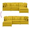 vidaXL Divano Modulare con Poggiapiedi e Cuscini in Velluto Giallo