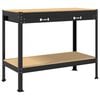 vidaXL Banco da lavoro con cassetto Nero 114 x 54 x 91 cm