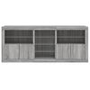vidaXL Credenza con Luci LED Grigio Sonoma 181,5x37x67 cm