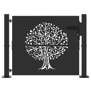 vidaXL Cancello da giardino con blocco Nero 110 x 105 cm