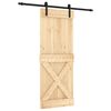 vidaXL Porta scorrevole Naturale e Nero 80 x 210 cm