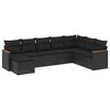 vidaXL Set Divani da Giardino con Cuscini 8 pz Nero in Polyrattan