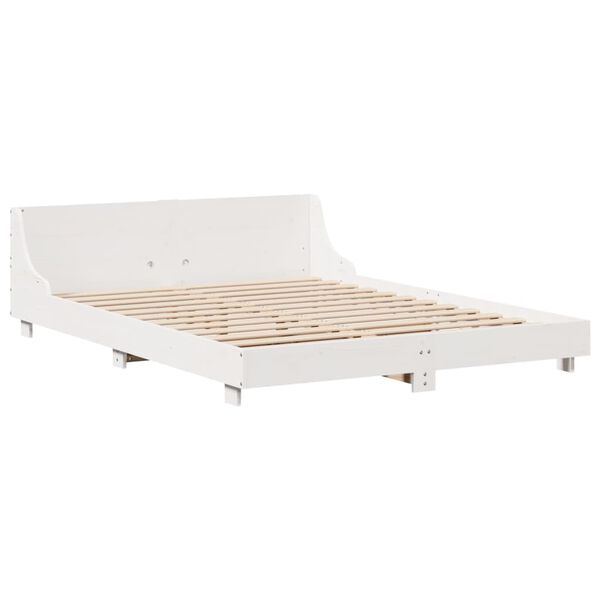 vidaXL Letto senza Materasso Bianco 140x200 cm Legno Massello di Pino
