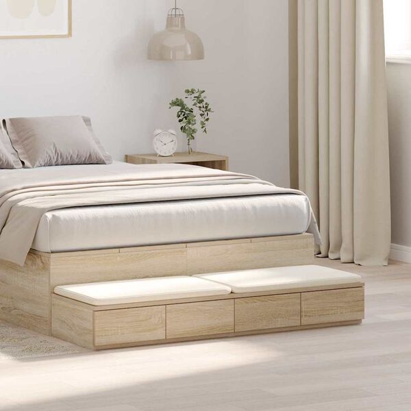 vidaXL Cassetti per letto Rovere Sonoma 120 x 36,5 x 16,5 cm