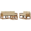 vidaXL Set di divani da esterno con cuscino 6 pcs Naturale e Beige