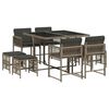 vidaXL Set da Pranzo da Giardino 9 pz con Cuscini in Polyrattan Grigio