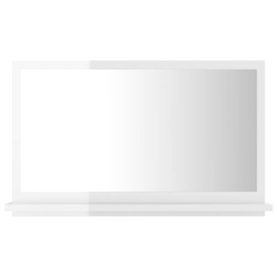 vidaXL Specchio da Bagno Bianco Lucido 60x10,5x37 cm Legno Multistrato