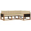 vidaXL Set di divani da esterno con cuscino 4 pcs Naturale e Beige