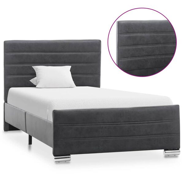 vidaXL Giroletto Grigio in Similpelle Scamosciata 100x200 cm