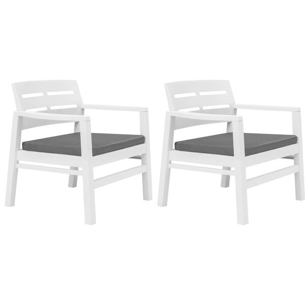 vidaXL Set Salotto da Giardino 3 pz in Plastica Bianco