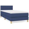 vidaXL Giroletto a Molle con Materasso Blu 90x190 cm in Tessuto