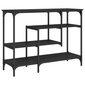 vidaXL Tavolino Consolle con Ripiani Nero 100x35x75 cm