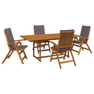vidaXL Set da pranzo da esterno con ombrellone 6 pz 4-Posti Antracite