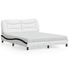 vidaXL Letto con Materasso Hvar Bianco e Nero 160x200cm Similpelle