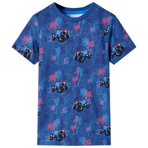 vidaXL Maglietta da Bambino Blu Scuro M&eacute;lange 104