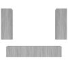 vidaXL Set di Mobili Porta TV 4 pz Grigio Sonoma in Legno Multistrato