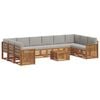 vidaXL Set di divani da esterno 11 pz Grigio Naturale e Chiaro