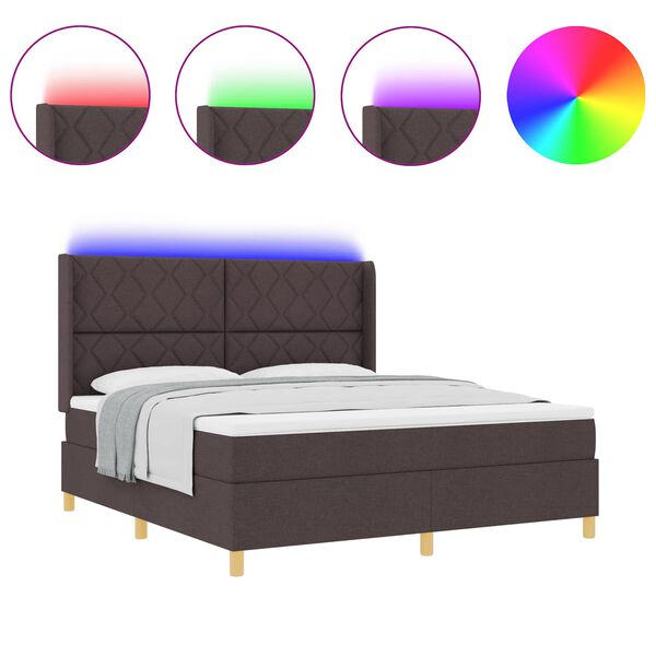 vidaXL Letto a molle con materasso Marrone 180 x 200 cm Tessuto