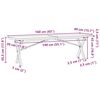 vidaXL Tavolino Salotto Telaio a X 160x40x45,5 cm Legno Pino e Acciaio