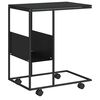 vidaXL Tavolino con Ruote Nero 55x36x63,5 cm in Legno Multistrato