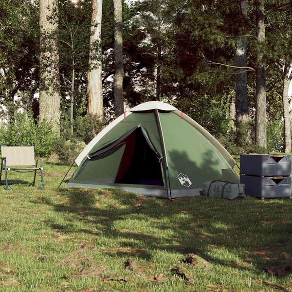 vidaXL Tenda da Campeggio a Cupola per 2 Persone Verde Impermeabile
