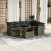 vidaXL Set Divano da Giardino 8 pz con Cuscini Grigio in Polyrattan