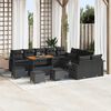 vidaXL Set Divano da Giardino con cuscino 14 pcs Nero polyrattan