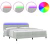 vidaXL Letto a Sorgente LED Grigio chiaro 200 x 200 cm Velluto