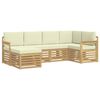 vidaXL Set di divani da esterno 6 pcs Bianco e Crema Poliestere