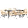 vidaXL Set da Pranzo da Giardino 9 pz con Cuscini Polyrattan Vetro