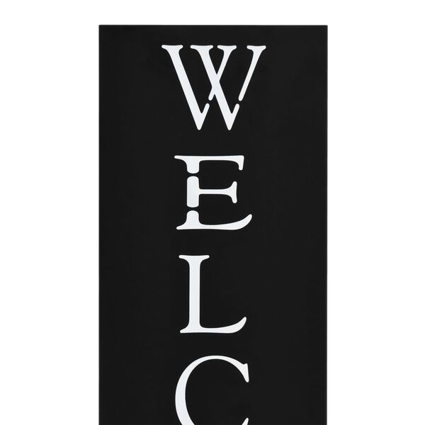 vidaXL Porta Ombrelli Welcome in Acciaio Nero