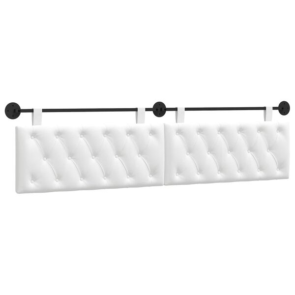 vidaXL Testata appesa Bianco 210 x 55 x 7 cm Tessuto