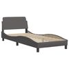 vidaXL Letto con Materasso Dover Grigio 90x190 cm in Similpelle