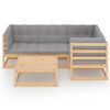 vidaXL Set Divani da Giardino 6 pz con Cuscini Legno Massello di Pino