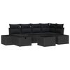 vidaXL Set Divano da Giardino 7 pz Nero polyrattan