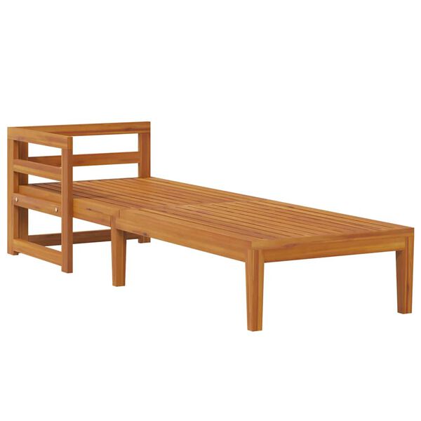 vidaXL Lettino Prendisole con 1 Bracciolo Grigio Scuro Massello Acacia
