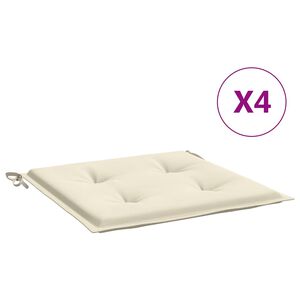 vidaXL Cuscini per Sedia 4 pz Crema 40x40x4 cm in Tessuto Oxford