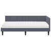 vidaXL Struttura Letto Angolare con Materasso 2 pcs Grigio Velluto